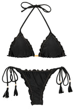 Load image into Gallery viewer, Product Front: Rio De Sol Ensemble Set Shimmer-Black Frufru-Fio