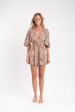 Load image into Gallery viewer, Model Front: Rio De Sol Mini Dress Leopard Mini Dress