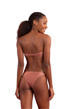 Load image into Gallery viewer, Model Back: Rio De Sol Ensemble Set Shimmer-Copper Bandeau-Joy Essential