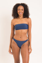Load image into Gallery viewer, Model Front: Rio De Sol Ensemble Set Navy Bandeau-Reto Nice-Fio