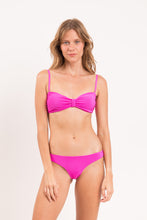 Load image into Gallery viewer, Model Front: Rio De Sol Haut Top Malibu-Rosa Bandeau-Duo