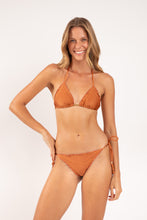 Load image into Gallery viewer, Model Front: Rio De Sol Bas Bottom Shimmer-Nocciola Frufru