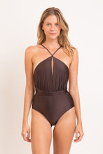 Load image into Gallery viewer, Model Front: Rio De Sol Une Pièce Shimmer-Coffee New Vegas