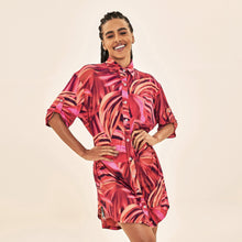 Load image into Gallery viewer, Model Front: Uv Line Chemise Shirtdress Copacabana Upf50+