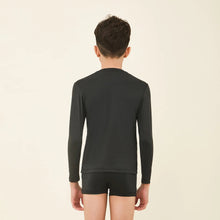 Load image into Gallery viewer, Model Back: Uv Line T-Shirt Longsleeve Uvpro Kids Black Upf50+