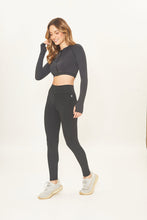 Load image into Gallery viewer, Image 02: Uv Line Fitness Bas Legging Fit Aspen Black Upf50+