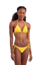 Load image into Gallery viewer, Model Front: Rio De Sol Bas Bottom Malibu-Yellow Cheeky-Tie