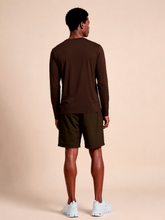 Load image into Gallery viewer, Model Back: Uv Line T-Shirt Longsleeve New Fit Textura Masc Brown Upf50+