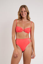 Load image into Gallery viewer, Model Front: Rio De Sol Ensemble Set Malibu-Folia Bandeau-Iris Highwaist-Spin-Iris