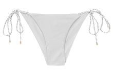 Load image into Gallery viewer, Product Front: Rio De Sol Bas Bottom Shimmer-White Cheeky-Rope