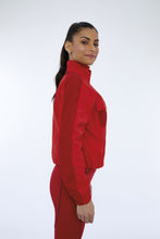 Load image into Gallery viewer, Image 02: Alto Giro Fitness Haut Jaqueta Techno Taslon Com Bolsos Vermelho Haute Red
