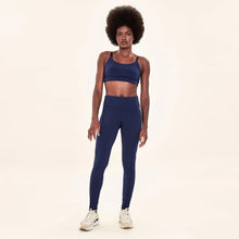 Load image into Gallery viewer, Model Front: Uv Line Fitness Bas Legging Fit Aspen Navy Blue Upf50+