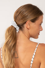 Load image into Gallery viewer, Model Front: Rio De Sol Chouchou Linea-White Scrunchie