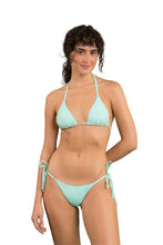 Load image into Gallery viewer, Model Front: Rio De Sol Bas Bottom Malibu-Menta Cheeky-Tie