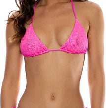 Load image into Gallery viewer, Image 04: Luli Fama Haut Top Wavy Ruched Bella Metallic Hot Pink