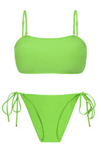 Load image into Gallery viewer, Product Front: Rio De Sol Ensemble Set Lemon Bandeau-Reto Ibiza-Comfy