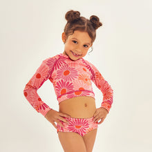 Load image into Gallery viewer, Model Front: Uv Line Deux Pièces Fille Bikini Girl Solar Rose