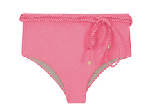 Load image into Gallery viewer, Product Front: Rio De Sol Bas Bottom Shimmer-Confetti Belted-High-Waist