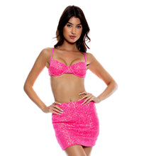 Load image into Gallery viewer, Gallery: Luli Fama Jupe De Page Sequins Mini Skirt Pink