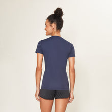 Load image into Gallery viewer, Model Back: Uv Line Fitness Haut Sport Fit Fem Marinho Upf50+