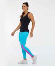 Load image into Gallery viewer, Image 02: Alto Giro Fitness Haut Regata Skin Fit Tule E Laser Preto