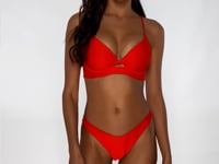 Load and play video in Gallery viewer, Video: Luli Fama Haut Top Underwire Hot Tropics Red