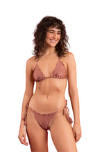 Load image into Gallery viewer, Model Front: Rio De Sol Bas Bottom Shimmer-Copper Frufru-Fio