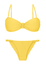 Load image into Gallery viewer, Product Front: Rio De Sol Ensemble Set Amarelo Bandeau-Crispy Cheeky-Crispy