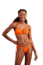 Load image into Gallery viewer, Model Front: Rio De Sol Ensemble Set Dots-Orange Balconet-Tie Pipa