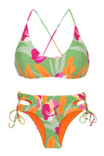 Load image into Gallery viewer, Product Front: Rio De Sol Ensemble Set Green-Bloom Bralette Madrid