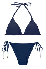 Load image into Gallery viewer, Product Front: Rio De Sol Ensemble Set Navy Tri-Inv Lacinho