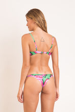 Load image into Gallery viewer, Model Back: Rio De Sol Ensemble Set Parrots Bandeau-Crispy Cheeky-Crispy