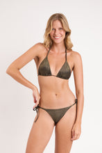 Load image into Gallery viewer, Model Front: Rio De Sol Ensemble Set Radiante-Black Tri-Inv Cheeky-Tie