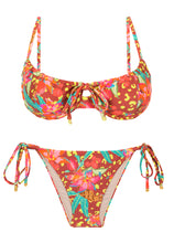 Load image into Gallery viewer, Product Front: Rio De Sol Ensemble Set Tropics Balconet-Tie Lacinho