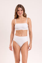 Load image into Gallery viewer, Model Front: Rio De Sol Haut Top Memphis-White Bandeau-Reto