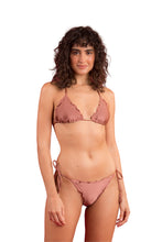Load image into Gallery viewer, Model Front: Rio De Sol Haut Top Shimmer-Copper Frufru