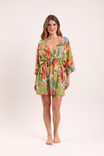 Load image into Gallery viewer, Model Front: Rio De Sol Robe De Plage Tropical Kaftan Bel