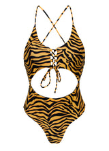Load image into Gallery viewer, Product Front: Rio De Sol Une Pièce Wild-Orange Ivy Strap
