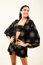 Load image into Gallery viewer, Gallery: Uv Line Vêtement De Plage Kimono Shine-Preto Upf50+