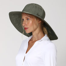 Load image into Gallery viewer, Image 02: Uv Line Chapeau Souple/Capeline Hat Beverly Hills I18 Fem Green Militar Upf50+
