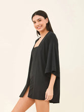Load image into Gallery viewer, Image 03: Uv Line Robe De Plage Kimono Color Black Upf50+
