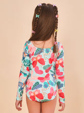 Load image into Gallery viewer, Model Back: Uv Line Une Pièce Fille Swimsuit Girl Borboletinha Upf50+
