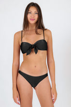 Load image into Gallery viewer, Model Front: Rio De Sol Ensemble Set Shimmer-Black Bandeau-No Essential
