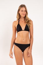 Load image into Gallery viewer, Model Front: Rio De Sol Bas Bottom Shimmer-Black Essential-Comfy
