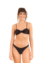 Load image into Gallery viewer, Model Front: Rio De Sol Ensemble Set Shimmer-Black Bandeau-Joy Essential
