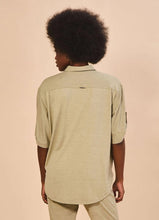 Load image into Gallery viewer, Model Back: Uv Line Chemise Shirt Copa Sand Upf50+
