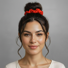 Load image into Gallery viewer, Model Front: Rio De Sol Chouchou Rouge Scrunchie
