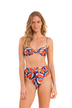Load image into Gallery viewer, Model Front: Rio De Sol Ensemble Set Leaves Bandeau-Joy Hotpants
