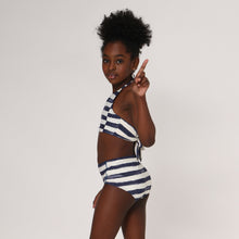 Load image into Gallery viewer, Model Back: Uv Line Deux Pièces Fille Bikini Set Listras Upf50+
