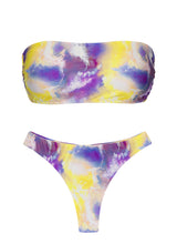 Load image into Gallery viewer, Product Front: Rio De Sol Ensemble Set Tiedye-Purple Bandeau-Reto Fio
